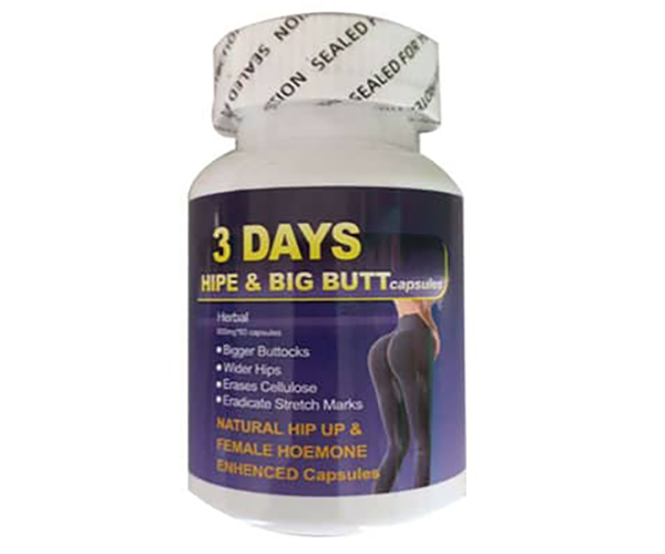 3 DAYS HIP & BIG BUTT CAPSULES. Natural Butts Enhancement Capsules
